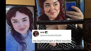 My Boyfriend Got a Third Monitor meme card, common rarity