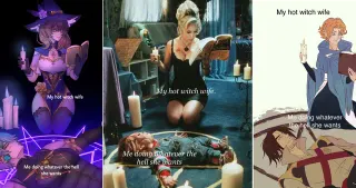 My Hot Witch Wife meme card, common rarity
