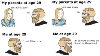 My Parents at Age 29 meme card, rare rarity