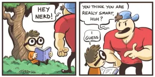 Nerd and Jock meme card, common rarity
