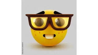 Nerd Emoji meme card, epic rarity
