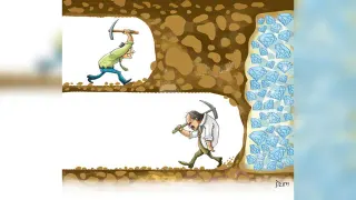 "Never Give Up" / Digging for Diamonds meme card, rare rarity