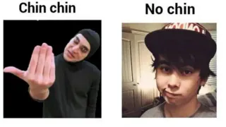 No Chin / Weak Chin meme card, common rarity