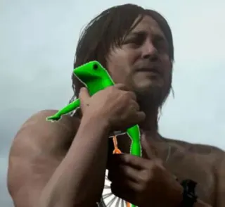 Norman Reedus Holding Things meme card, common rarity