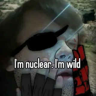 "Nuclear" / Standing on the Edge meme card, rare rarity