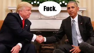 Carte meme Obama and Trump Shaking Hands, rareté commune