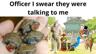Officer I Swear They Were Talking To Me meme card, common rarity