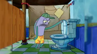 Oh That's Real Nice / SpongeBob Fish Looking Into Toilet meme card, common rarity
