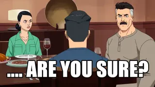 Omni-Man "Are You Sure?" meme card, common rarity