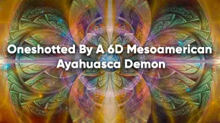 Oneshotted By A 6D Mesoamerican Ayahuasca Demon meme card, common rarity