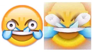 Open Eye Crying Laughing Emoji meme card, epic rarity