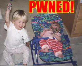 OWNED (PWNED) meme card, rare rarity