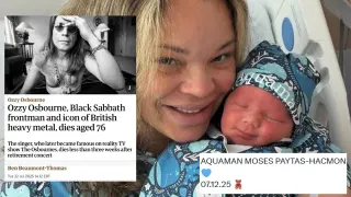 Ozzy Osbourne Reincarnated as Trisha Paytas' Baby Aquaman meme card, common rarity