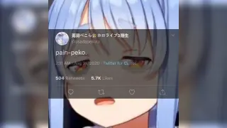 Pain Peko meme card, rare rarity