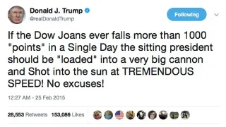 Parody Donald Trump "Dow Joans" Tweet meme card, common rarity