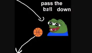Carte meme Pass The Ball Down, rareté commune
