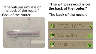 Password on the Back of the Router meme card, common rarity
