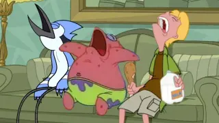 Carte meme Patrick, Mordecai and Jeremy Sleeping on Couch, rareté commune