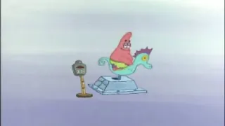 Carte meme Patrick Star Riding A Seahorse, rareté commune