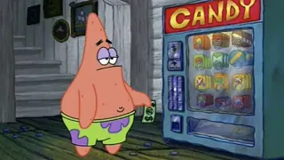 Patrick Using a Vending Machine meme card, common rarity