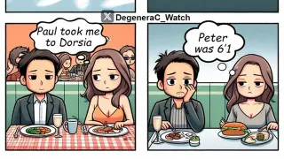 Paul Took Me to Dorsia / Woman Comparing Man to Ex-Partners Webcomic meme card, common rarity