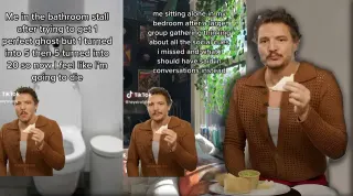 Pedro Pascal Eating a Sandwich / Toast meme card, common rarity