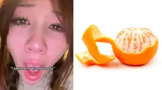 Carte meme Peeling Oranges / I Peeled My Orange Today, rareté commune