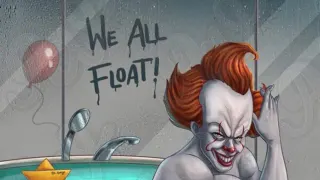 Pennywise "We All Float" Bathtub Drawing meme card, common rarity