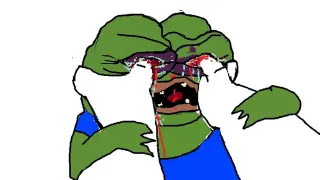 Pepe Getting Eyes Gouged Out meme card, common rarity
