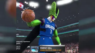 Perfect Cell Dunking in NBA 2K meme card, common rarity