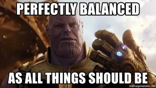 Perfectly Balanced meme card, rare rarity