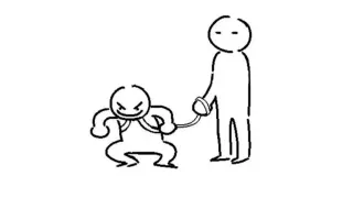 Person On Leash meme card, common rarity