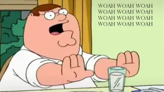 Peter Griffin's "Woah Woah Woah" meme card, common rarity