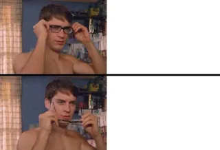 Peter Parker's Glasses Fixed meme card, common rarity
