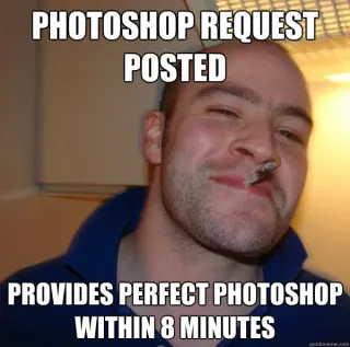 Photoshop Request Threads meme card, rare rarity