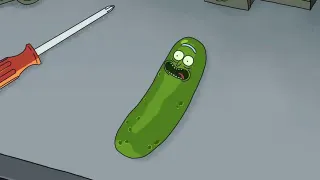 Carte meme Pickle Rick, rareté rare