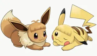 Pikachu and Eevee Haircuts meme card, common rarity