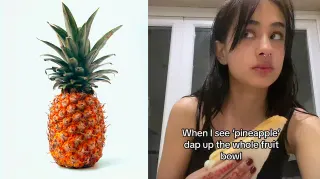Pineapple Dapping Up the Whole Fruit Bowl meme card, common rarity