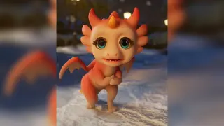 Pink Dragon TikTok / Dragon Farm Adventure Ads meme card, common rarity