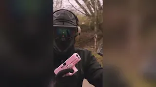 Pink glock meme card, common rarity