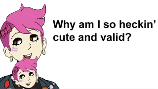Pink-haired Enbie meme card, rare rarity