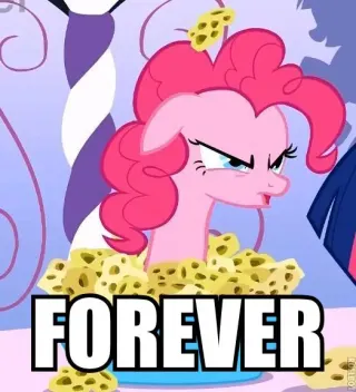 Pinkie Pie's "FOREVER!" meme card, rare rarity