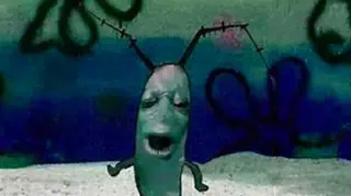 Plankton Got Served meme card, common rarity