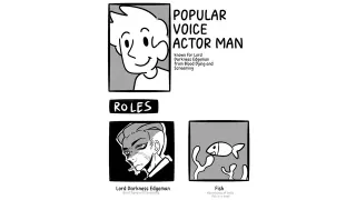 Carte meme Popular Voice Actor Man / Roles, rareté commune