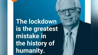 PragerU's "The Lockdown Is The Greatest Mistake in the History of Humanity" Tweet meme card, common rarity