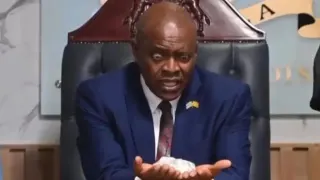 President of Botswana Holding Second-Largest Diamond meme card, common rarity