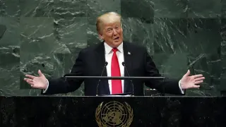 President Trump's 2018 United Nations General Assembly Speech Reaction meme card, common rarity