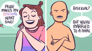 Pride Makes My Bisexual Heart Sing meme card, common rarity