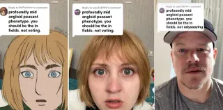 Profoundly Mid Angloid Peasant Phenotype meme card, common rarity
