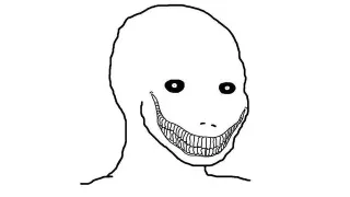 Psycho Wojak meme card, rare rarity
